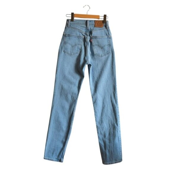 Levi’s 70s High Slim Straight Jeans Size 24 Light Wash Vintage Stonewash Style - Picture 9 of 15